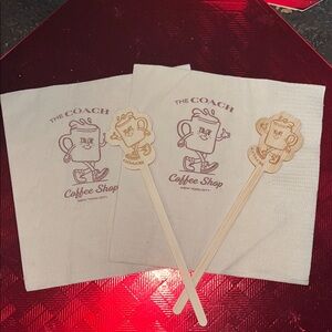 The Coach Coffee Shop Napkins and Stirrers